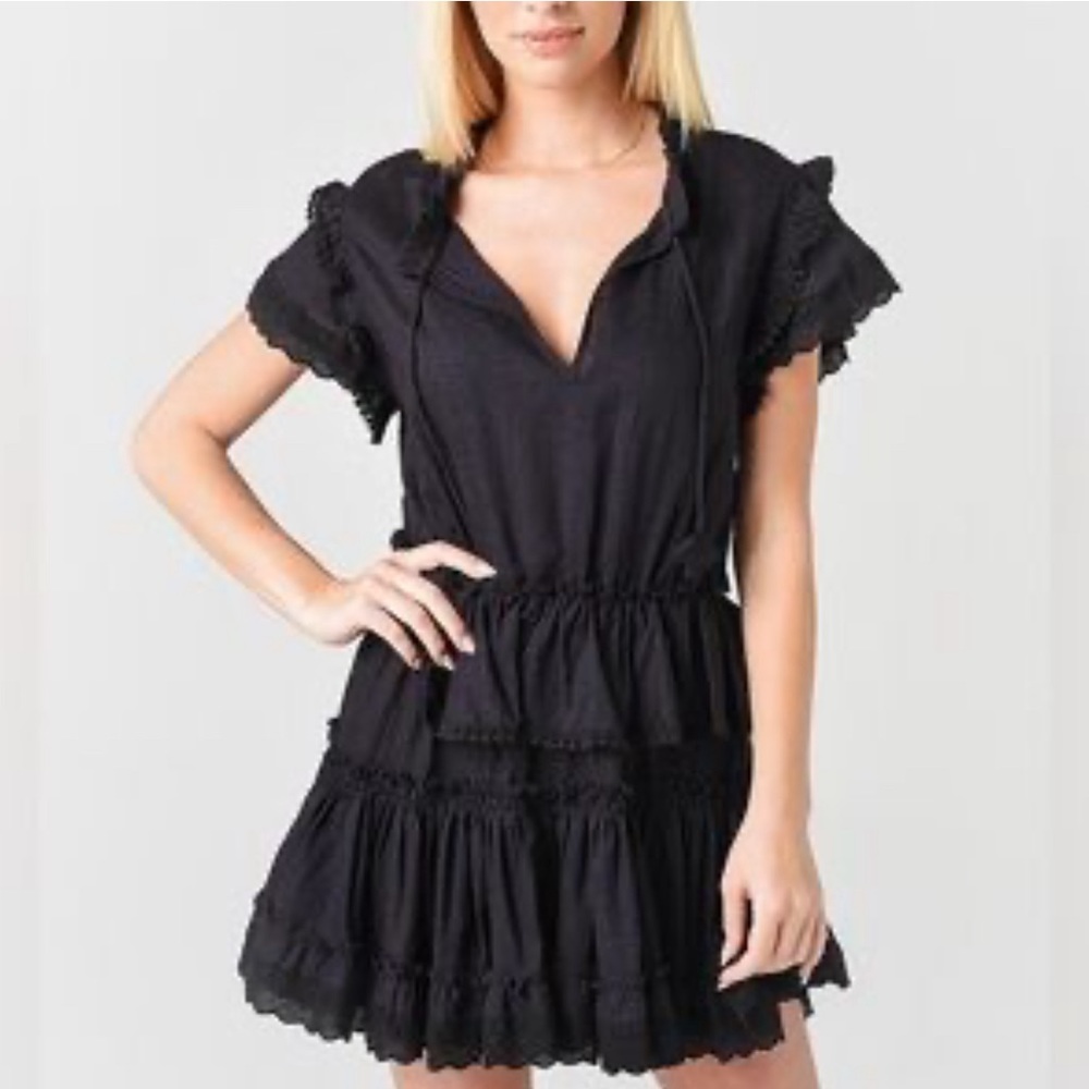 MISA Lillian Black Mini Dress Size M